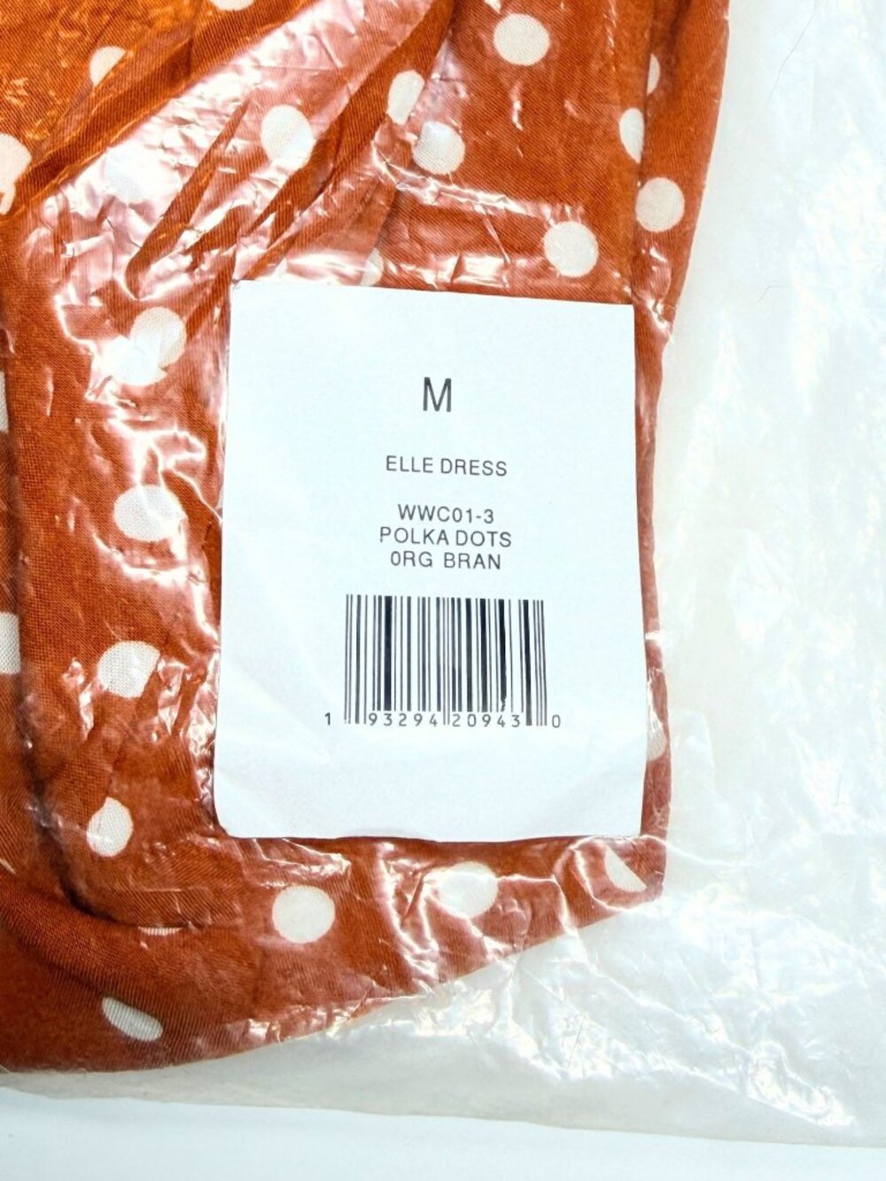 WeWoreWhat Elle Dress M Bran Rust Polka Dot Puff Sleeve Mini Shirt Dress NWT - Picture 6 of 11